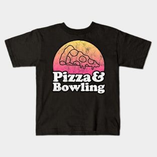 Pizza Lover Pizza and Bowling Kids T-Shirt